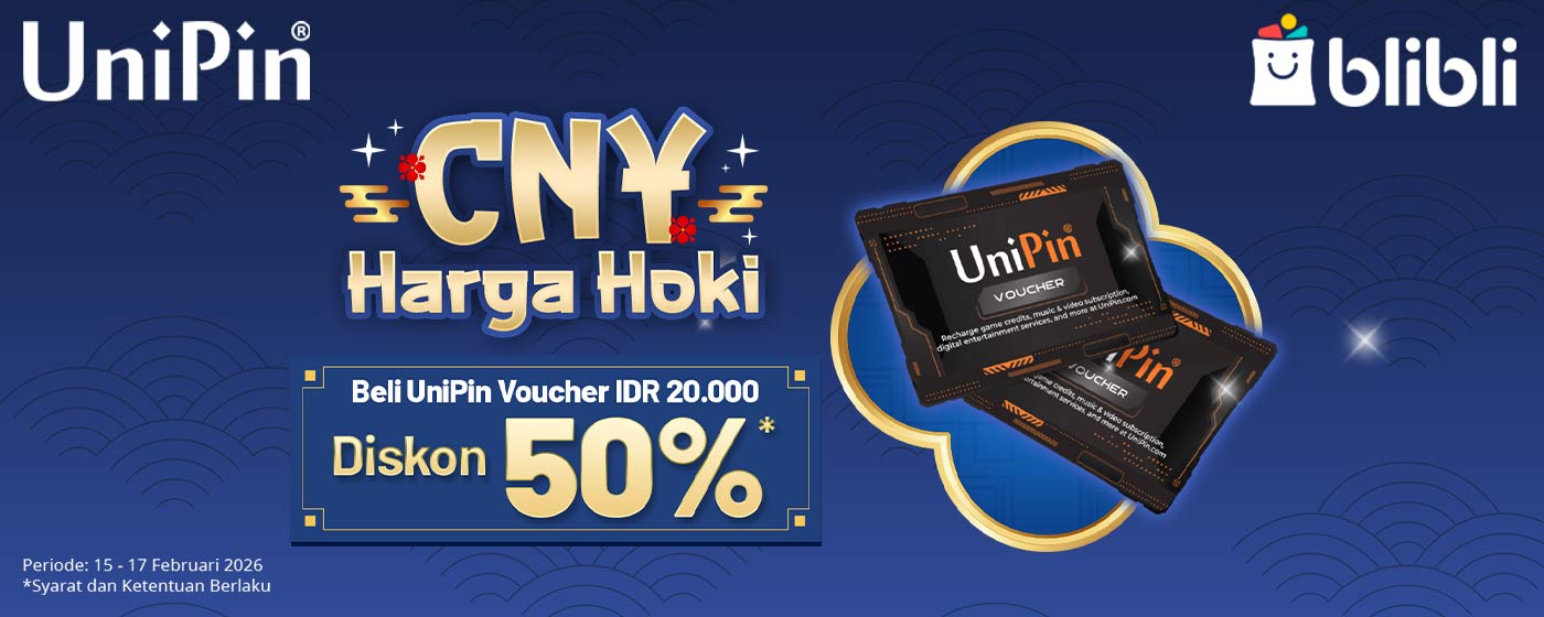 CNY Harga Hoki: Beli UniPin Voucher, Diskon 50%!